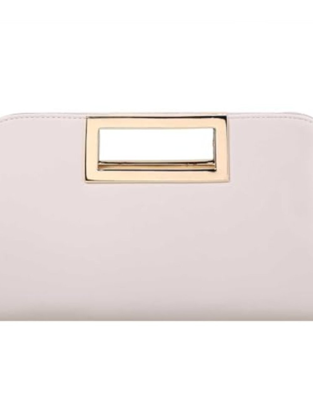 🆕 Clutch Purse For Womenfashion Vegan Leather Cut-Out Handle - Light Golden